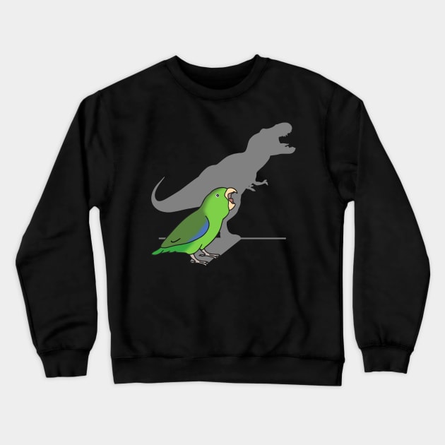 T-rex shadow - green parrotlet Crewneck Sweatshirt by FandomizedRose